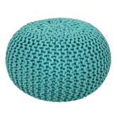 Amelia - pouf - menthe - coton recyclé - Ø 45 cm